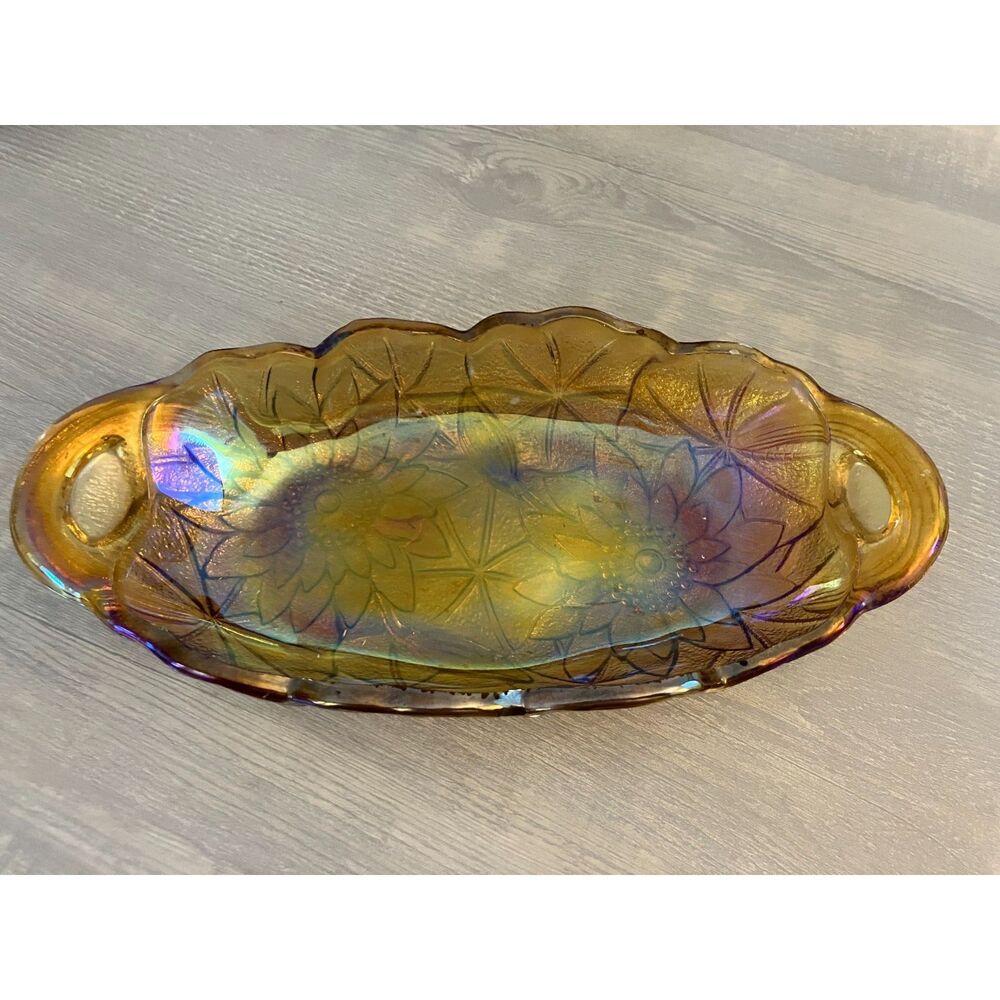 Indiana Glass amber pickle dish